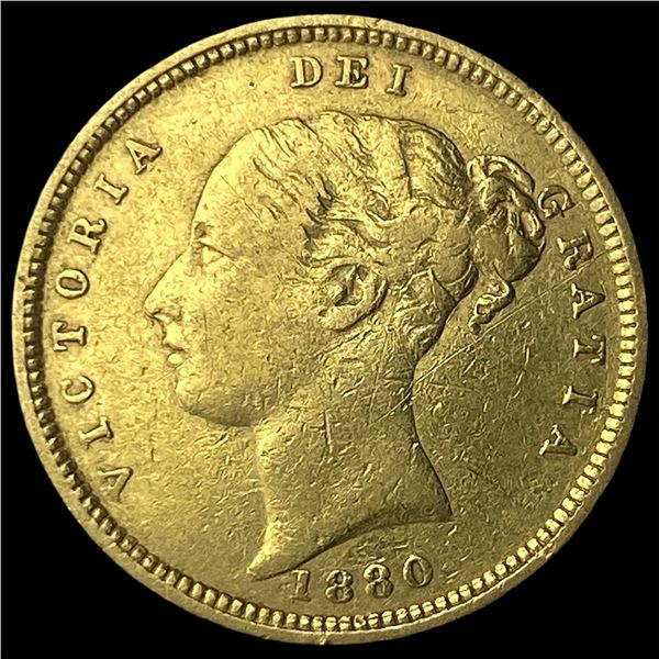 1880 Gold Sovereign Victoria Shield Back  CLOSELY UNCIRCULATED