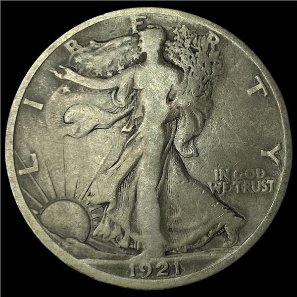 1921-D Silver Walking Liberty Half Dollar  LIGHTLY CIRCULATED