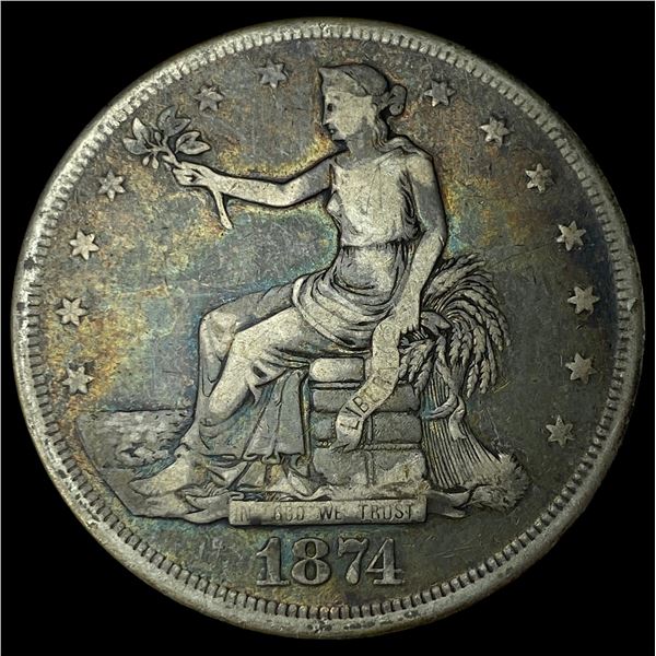 1874 Silver Trade Dollar LIGHTLY CIRCULATED