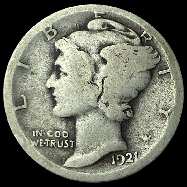 1921-D Silver Mercury Dime NICELY CIRCULATED
