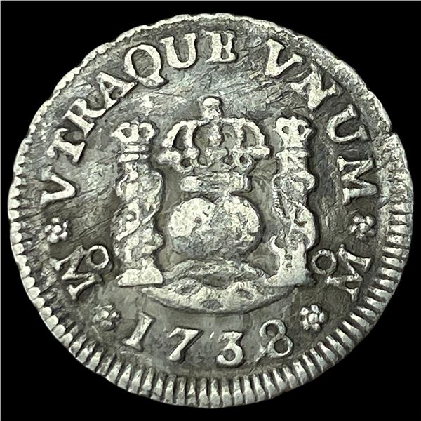 1738-MF Mexico Silver 1 Real LIGHTLY  CIRCULATED