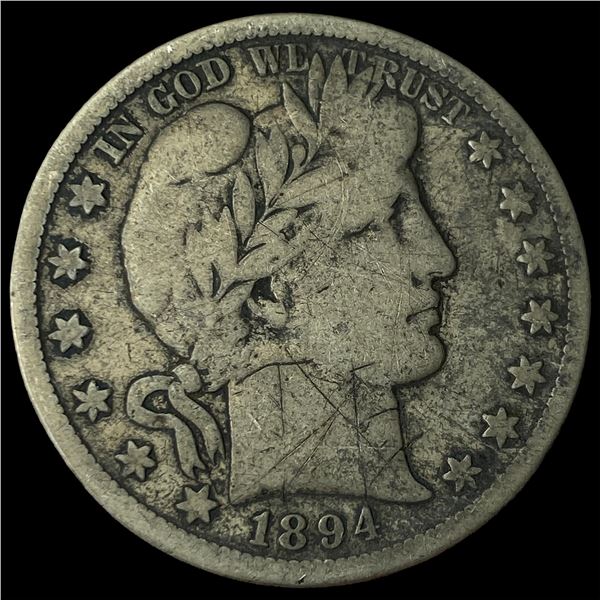 1894-S Silver Barber Half Dollar NICELY  CIRCULATED