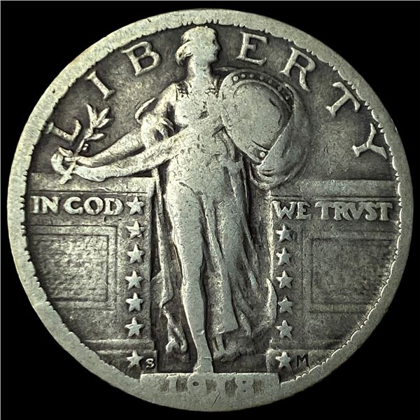 1928-S Silver Standing Liberty Quarter  LIGHTLY CIRCULATED