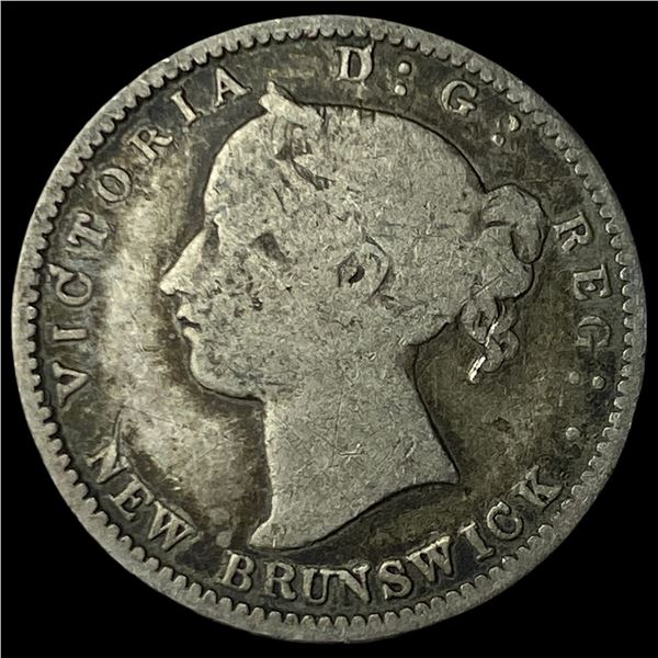 1864 New Brunswick Silver 10 Cents LIGHTLY  CIRCULATED