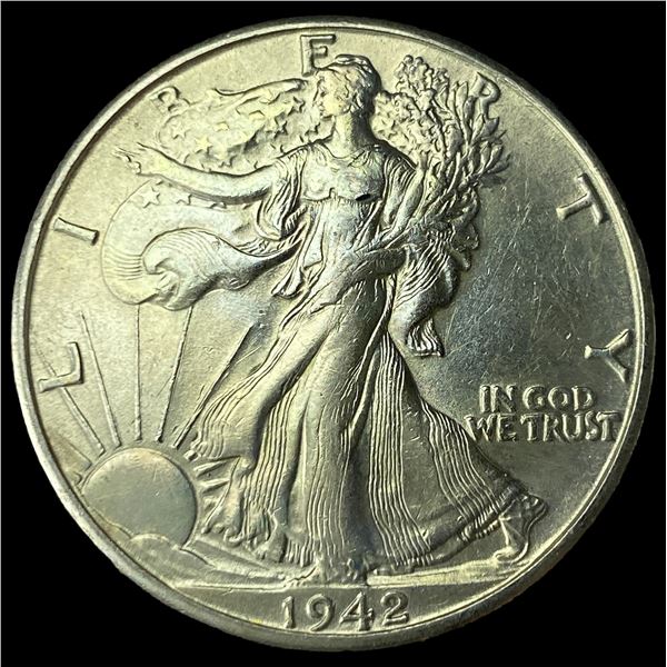 1942-D Silver Walking Liberty Half Dollar GEM  BU