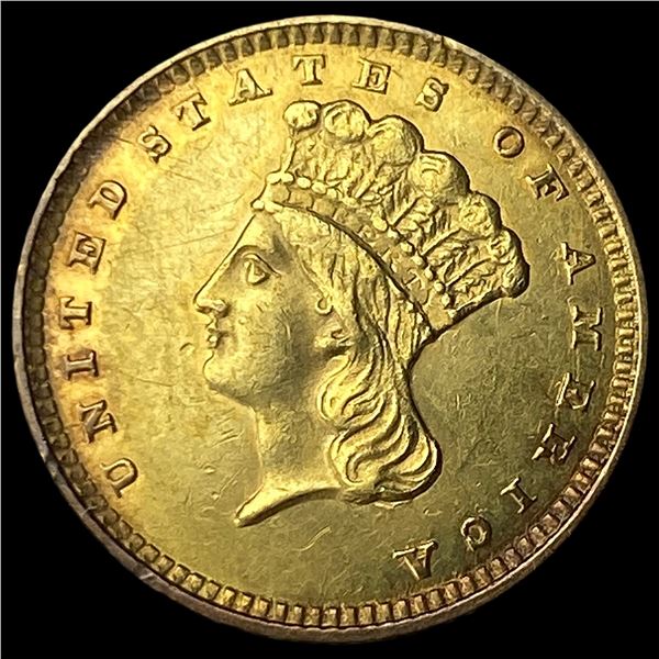 1857 Gold $1 Indian Head Type 3 CHOICE AU