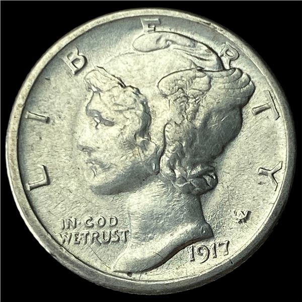 1917-S Silver Mercury Dime CHOICE AU