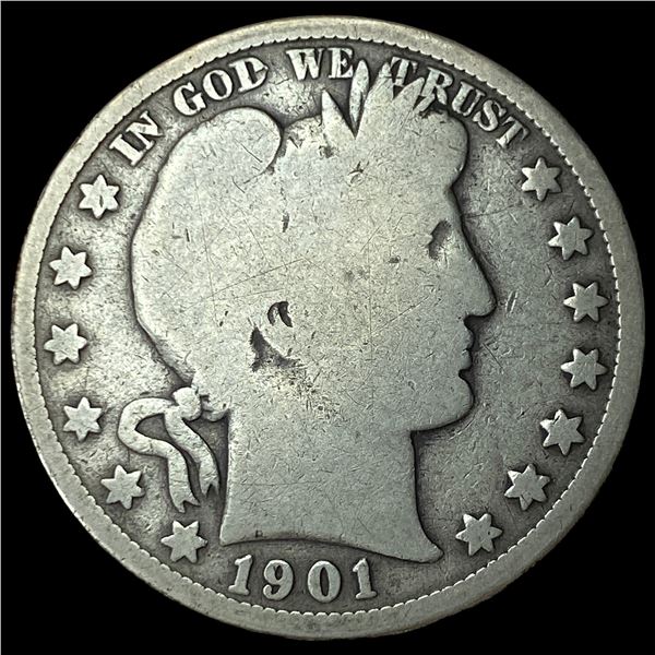 1901 Silver Barber Half Dollar NICELY  CIRCULATED