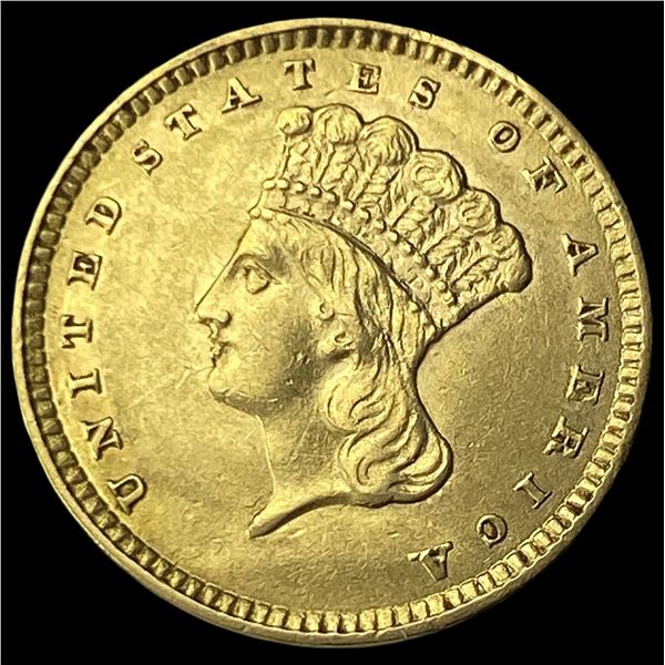 1857 $1 Gold Indian Princess Head  UNCIRCULATED