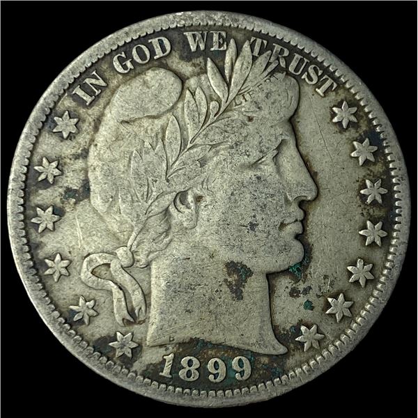1899-S Silver Half Dollar Barber NEARLY  UNCIRCULATED