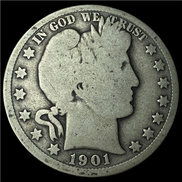1901 Silver Barber Half Dollar NICELY  CIRCULATED
