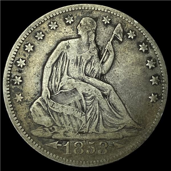 1853 Arrows Seated Liberty Half Dollar NEARLY  UNCIRCULATED