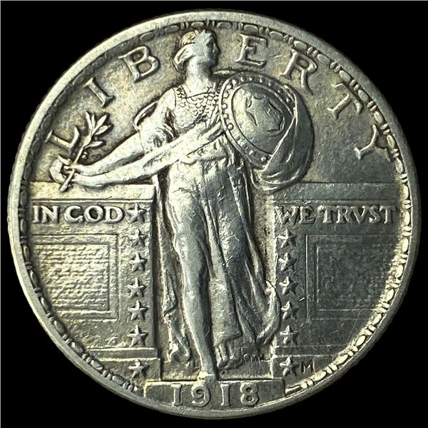1918 Standing Liberty Silver Quarter CHOICE  AU