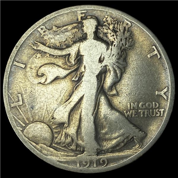 1919-D Silver Walking Liberty Half Dollar  LIGHTLY CIRCULATED