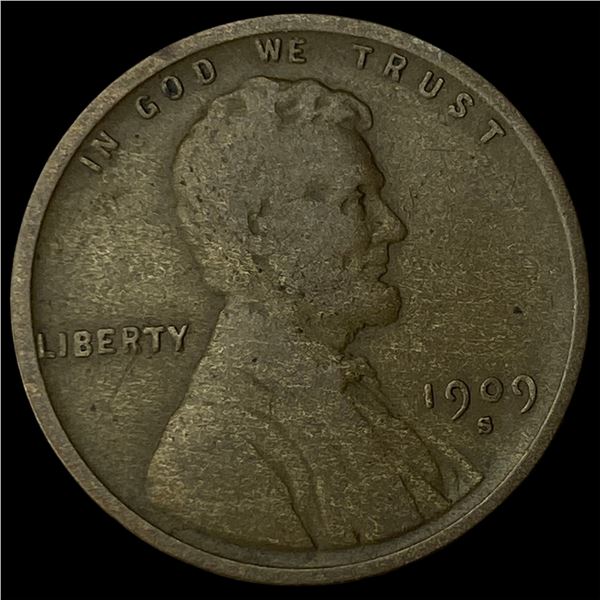 1909-S Lincoln Wheat Cent LIGHTLY CIRCULATED