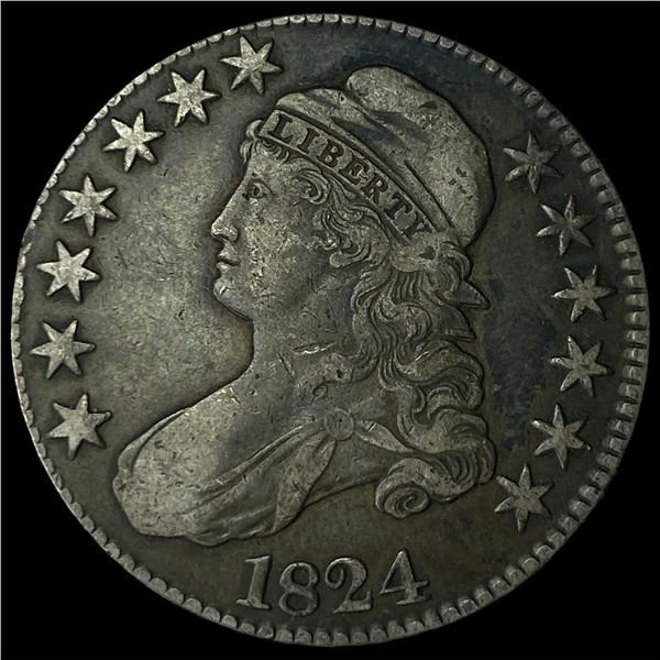1824 Capped Bust Half Dollar NEARLY  UNCIRCULATED