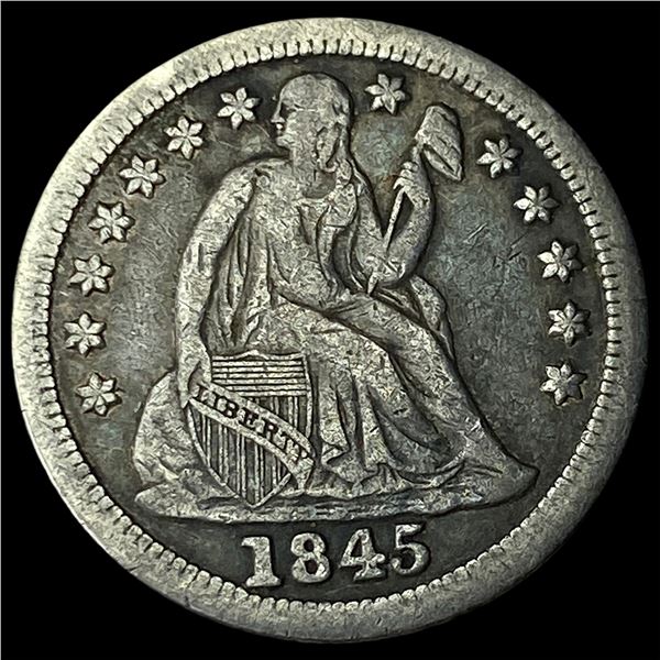 1845 Seated Liberty Dime LIGHTLY CIRCULATED
