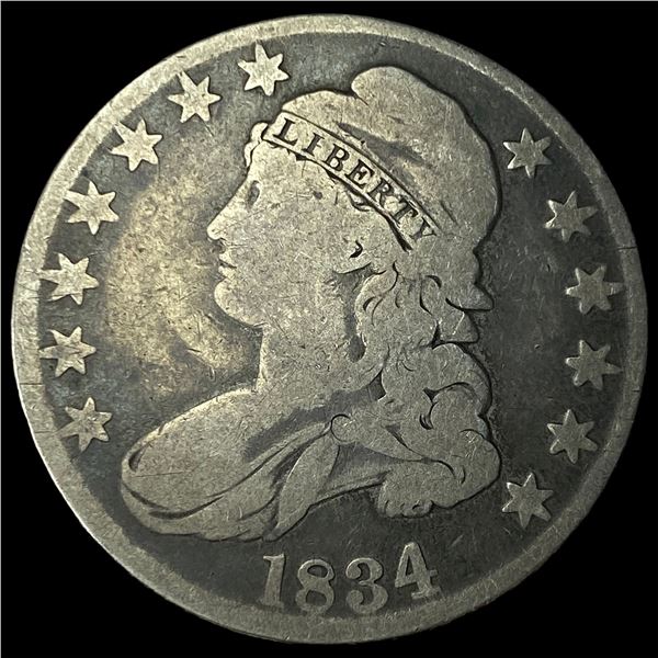 1834 Capped Bust Half Dollar NICELY  CIRCULATED