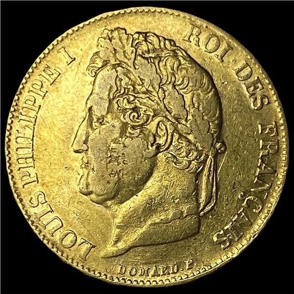 1840-A Gold 20 Francs Louis Philippe I  CLOSELY UNCIRCULATED