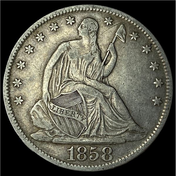 1858-O Silver Half Dollar NEARLY UNCIRCULATED
