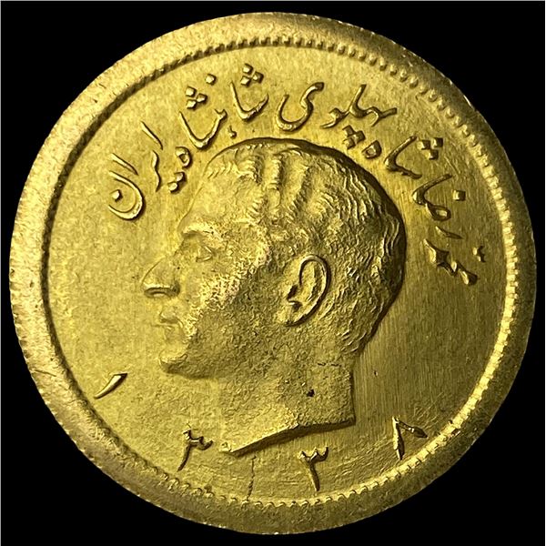 Iran 1 Pahlavi Gold Coin 1949 (SH 1328) GEM  BU