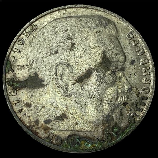 1937 German Silver 2 Reichsmark CLOSELY  UNCIRCULATED