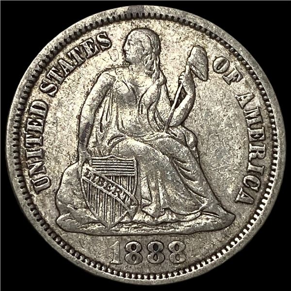 1888 Silver Seated Liberty Dime NEARLY  UNCIRCULATED