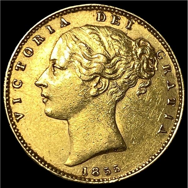 1855 Gold Sovereign Victoria CHOICE BU