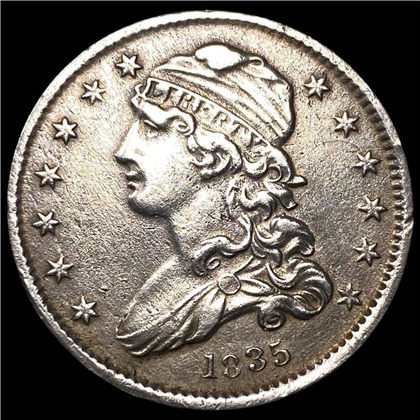 1835 Capped Bust Silver Quarter CLOSELY  UNCIRCULATED