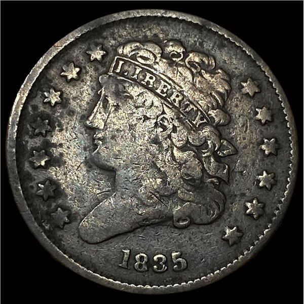 1835 Copper Half Cent NEARLY UNCIRCULATED