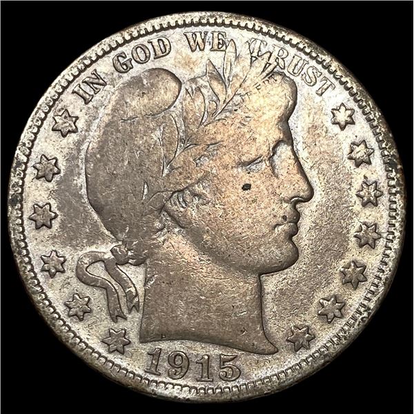 1915-D Silver Barber Half Dollar LIGHTLY  CIRCULATED