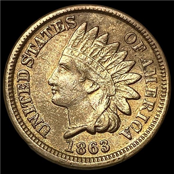 1863 Copper-Nickel Indian Head Cent CLOSELY  UNCIRCULATED