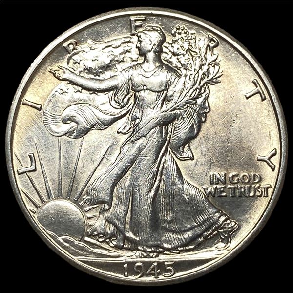 1945-D Silver Half Dollar Walking Liberty GEM  BU