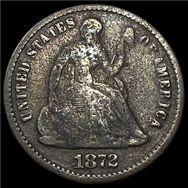 1872 Seated Liberty Half Dime LIGHTLY  CIRCULATED
