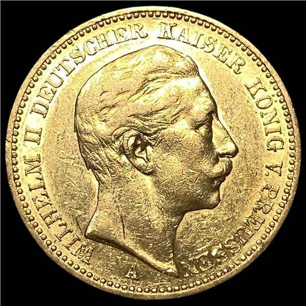1890-A Gold 20 Mark Germany GEM BU