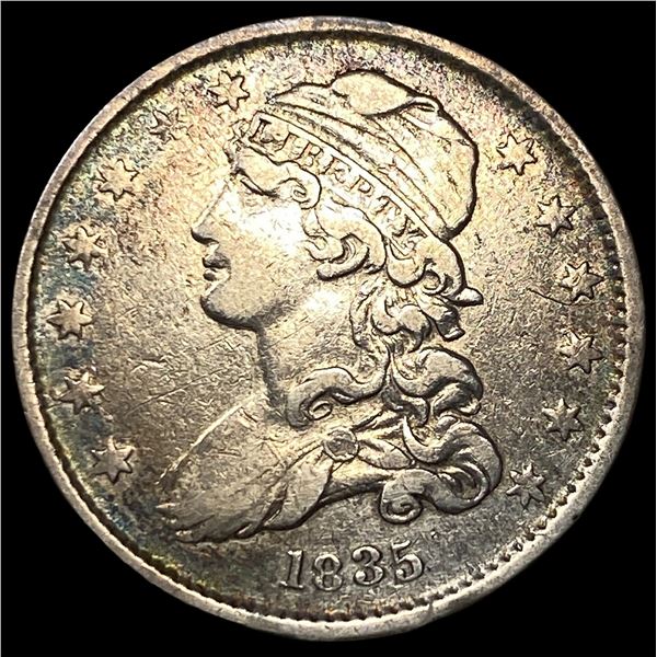 1835 Capped Bust Silver Quarter CLOSELY  UNCIRCULATED