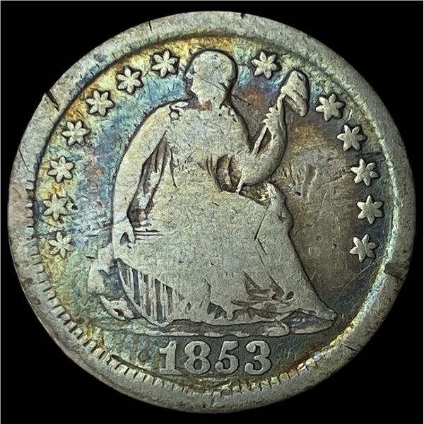1853 Seated Liberty Half Dime (No Arrows)  LIGHTLY CIRCULATED