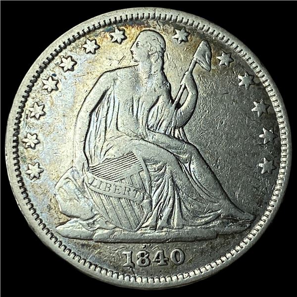 1840 Seated Liberty Half Dollar NEARLY  UNCIRCULATED