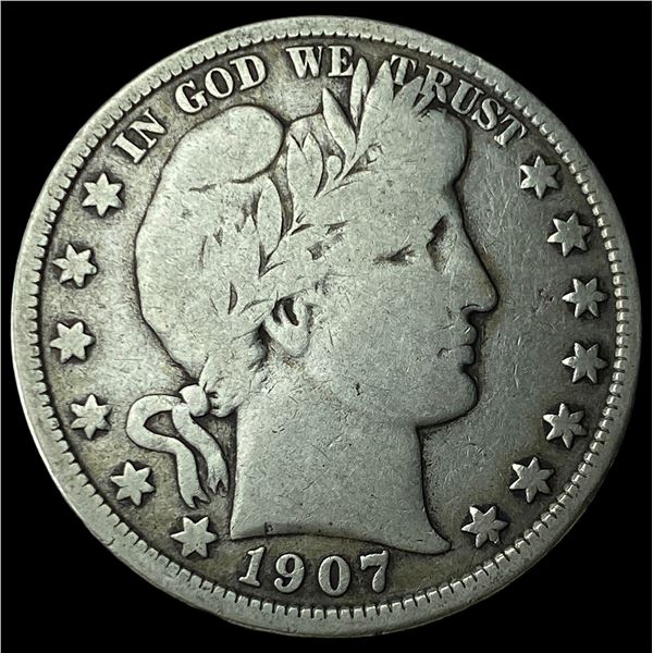 1907-D Silver Barber Half Dollar NICELY  CIRCULATED