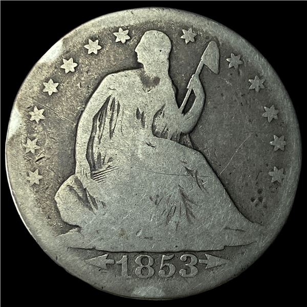 1853 Arrows Seated Liberty Half Dollar NICELY  CIRCULATED