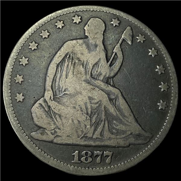 1877 Seated Liberty Half Dollar LIGHTLY  CIRCULATED