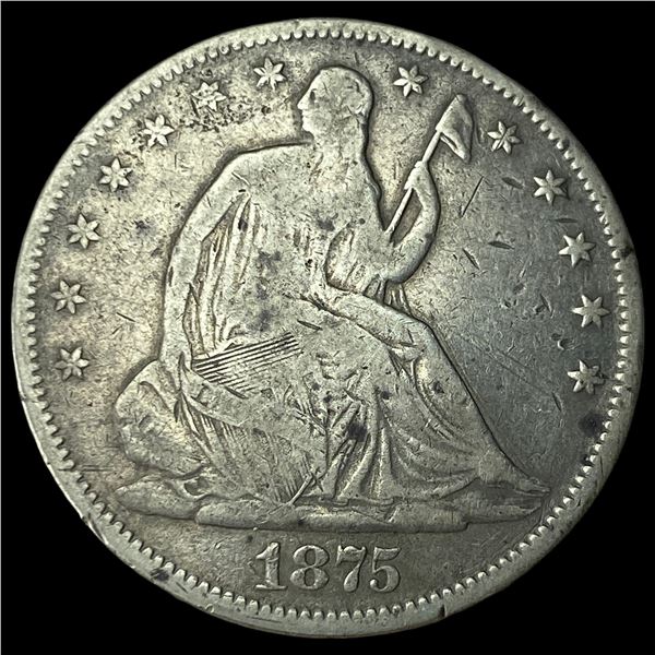 1875 Seated Liberty Half Dollar LIGHTLY  CIRCULATED