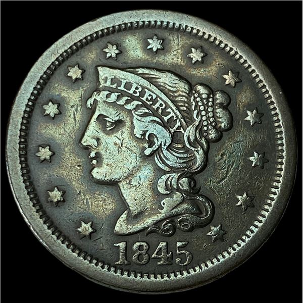 1845 Braided Hair Large Cent CLOSELY  UNCIRCULATED