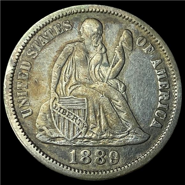 1889 Silver Dime (Seated Liberty) NEARLY  UNCIRCULATED