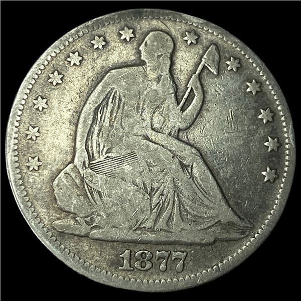 1877 Seated Liberty Half Dollar LIGHTLY  CIRCULATED