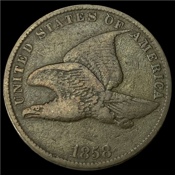 1858 Copper-Nickel Flying Eagle Cent NEARLY  UNCIRCULATED