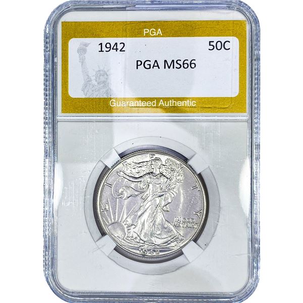 1942 Walking Liberty Half Dollar PGA MS66