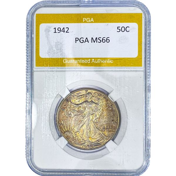 1942 Walking Liberty Half Dollar PGA MS66