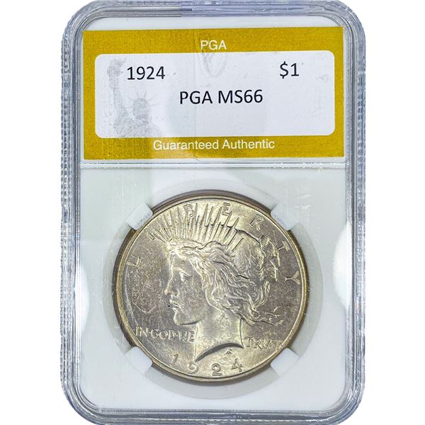 1924 Silver Peace Dollar PGA MS66