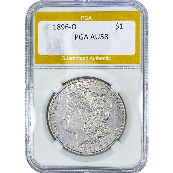 1896-O Morgan Silver Dollar PGA AU58